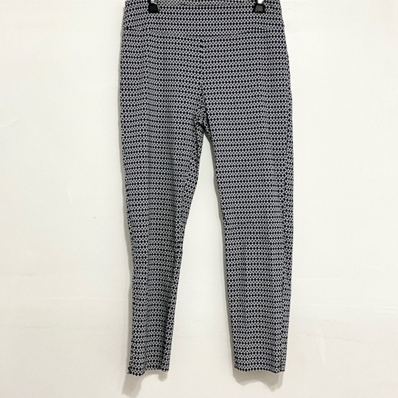 VALERIE STEVENS Navy Geometric Stretch Ankle Pants Size 10 - Picture 2 of 6